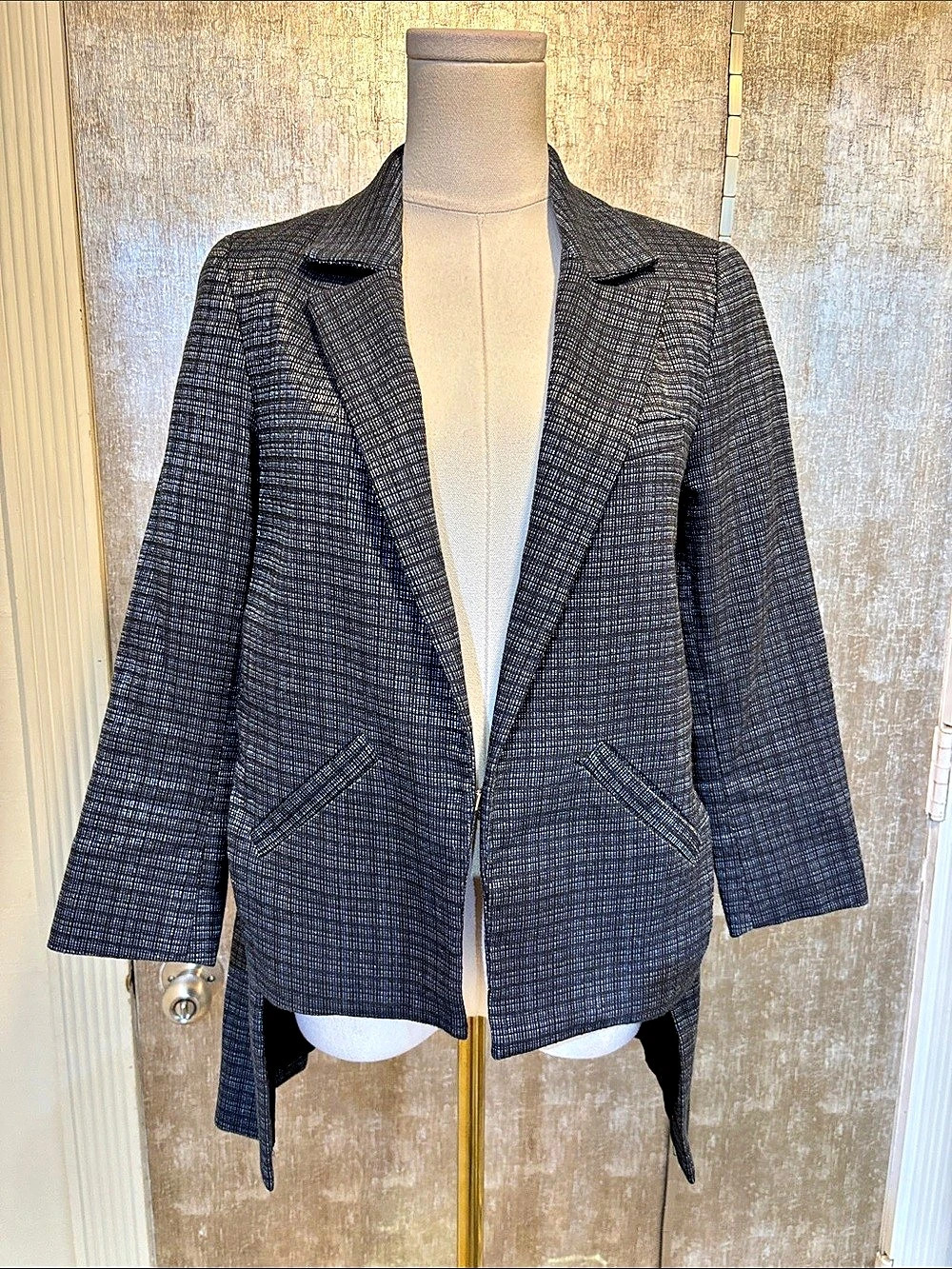 Marissa Webb Checkered Blazer in Black & Gray Size XS